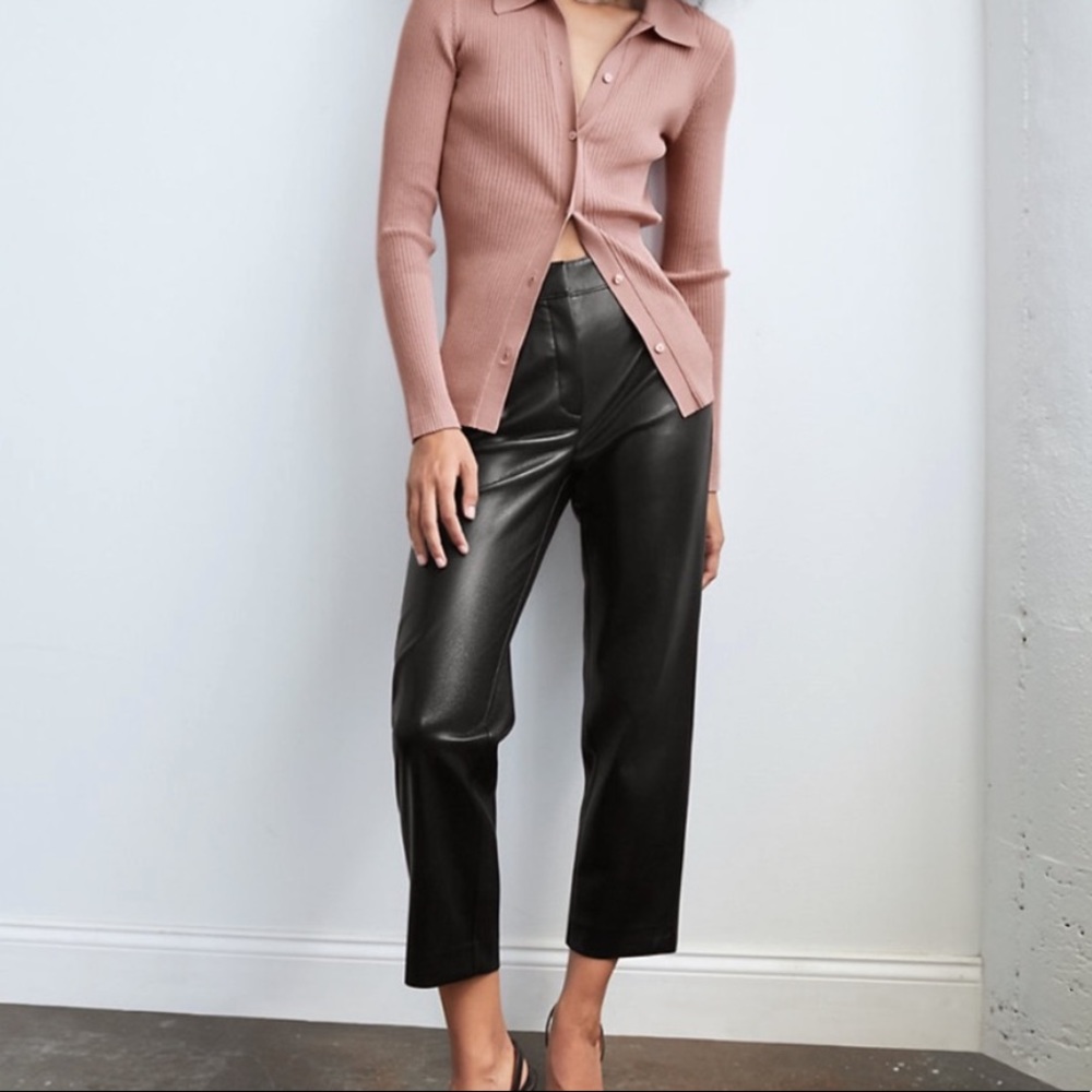 Aritzia Babaton Command Cropped Vegan Leather Pants